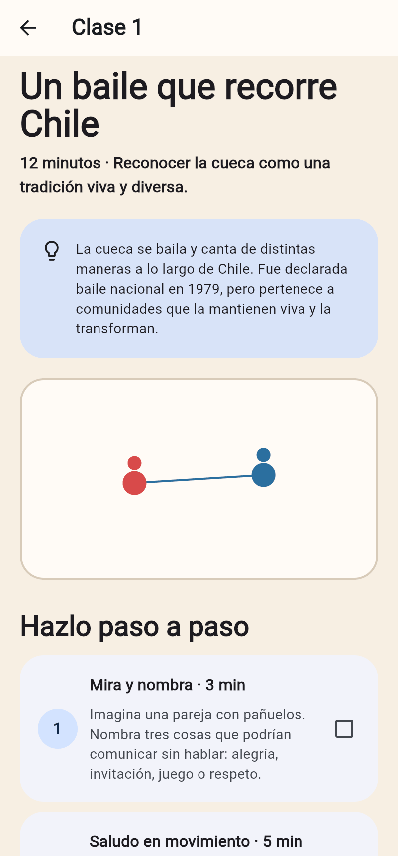 Una clase abierta con su diagrama de piso