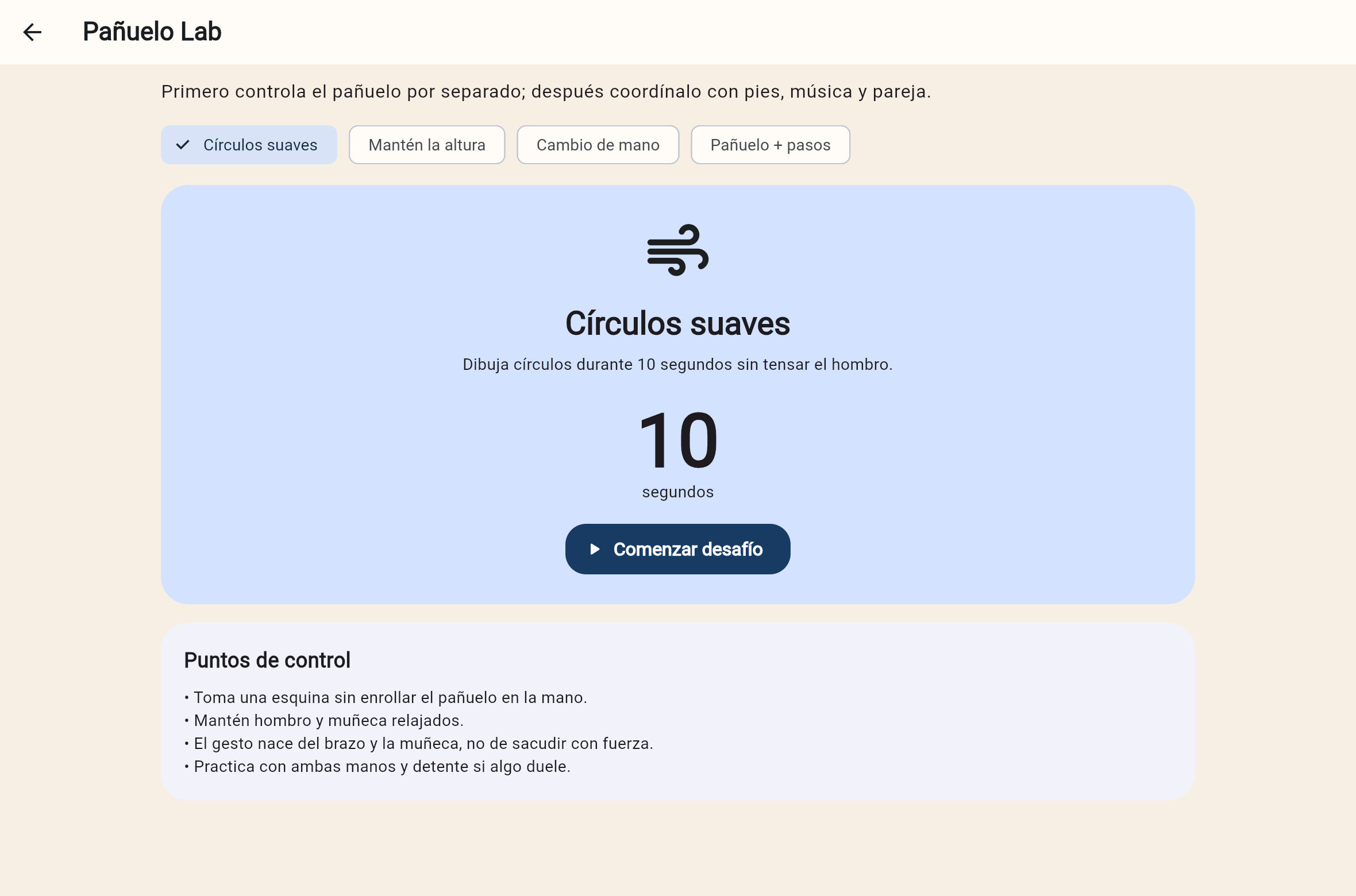 Pañuelo Lab con cuatro desafíos y conteo