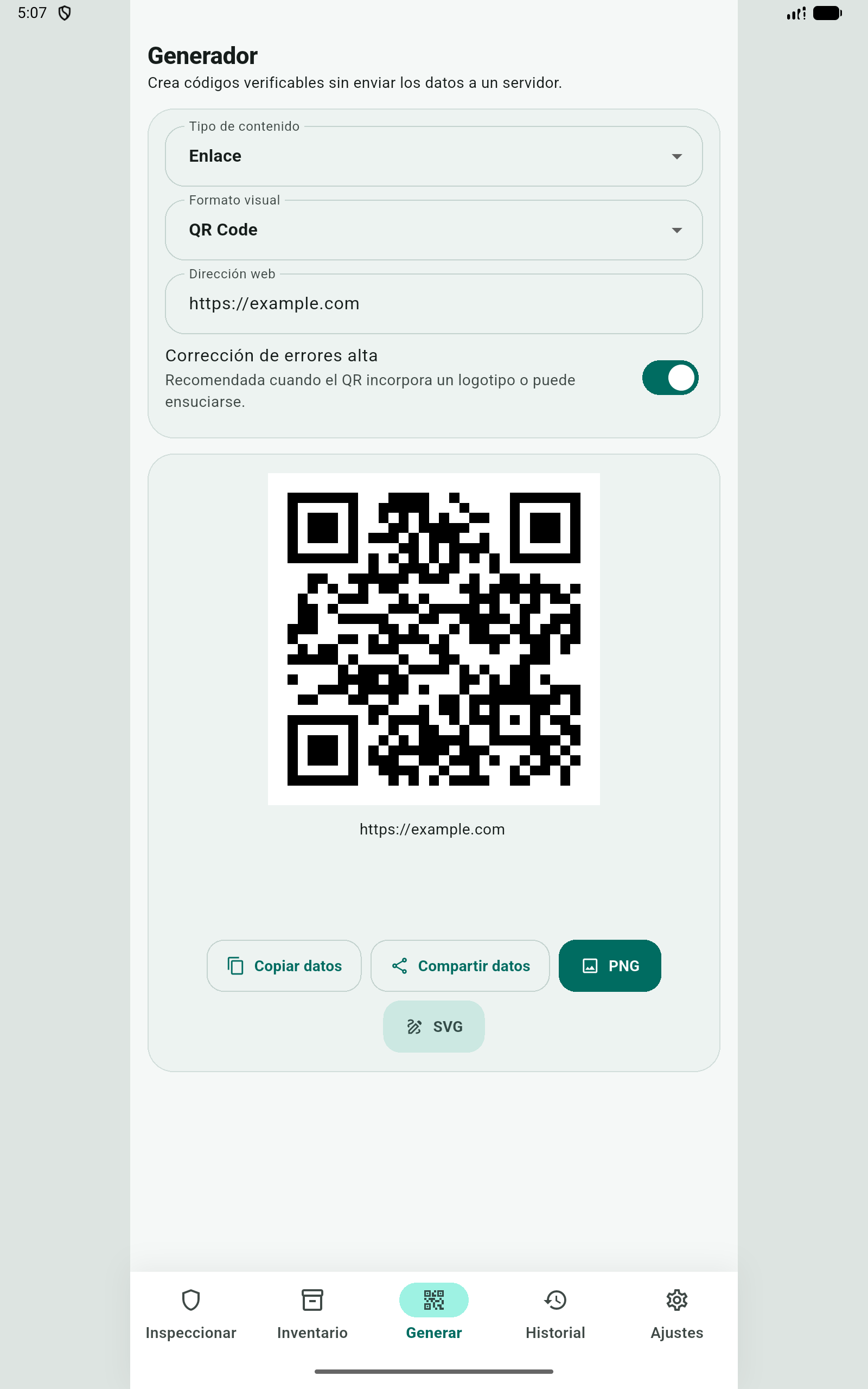 APK Android ejecutándose en un viewport móvil grande de tablet