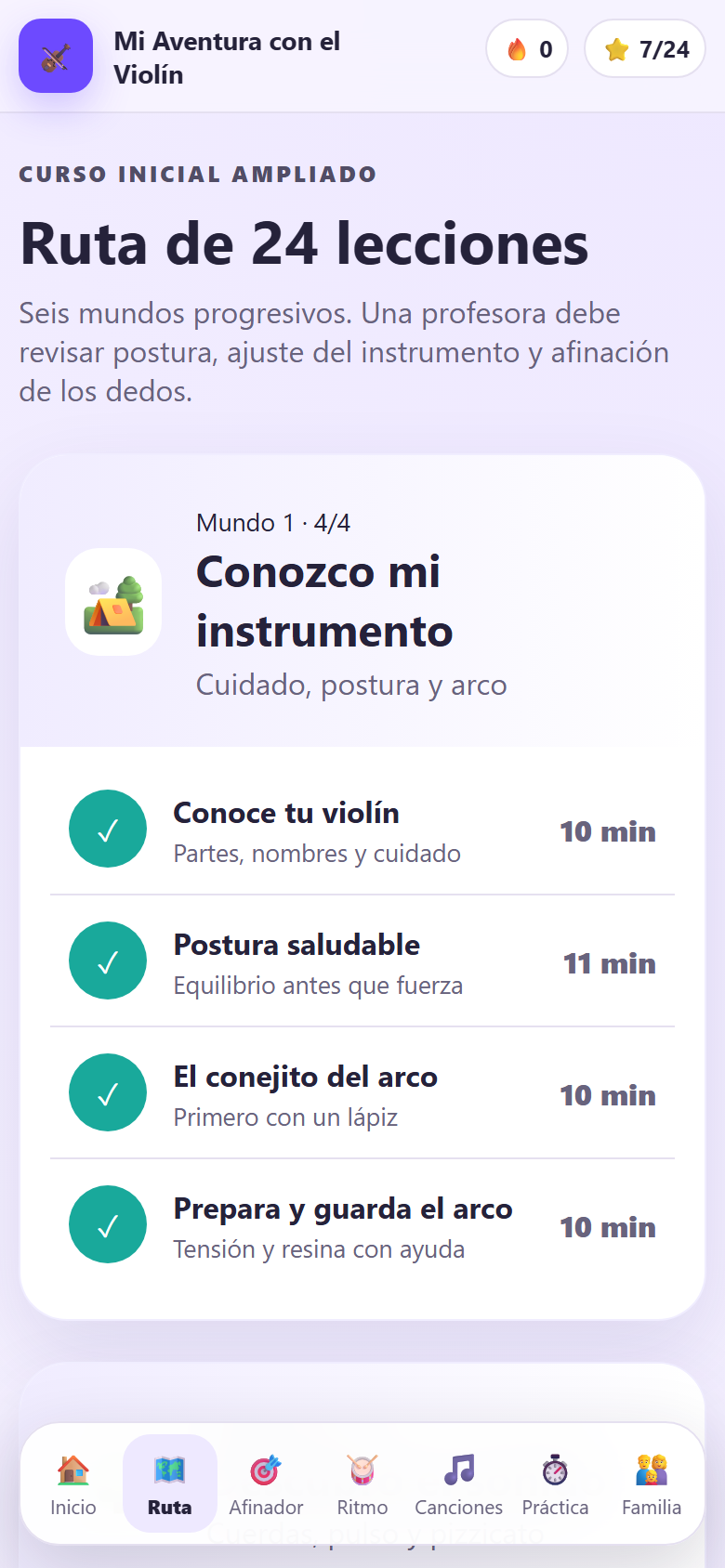 Ruta de lecciones